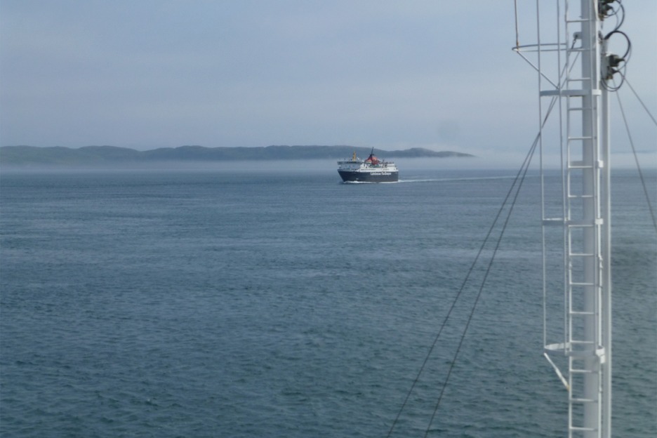 Isle of Mull ferry in the fog